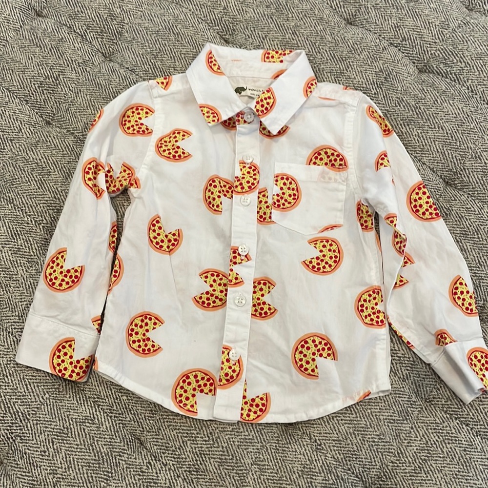 Cute pizza button down by Monica & Andy size 2T